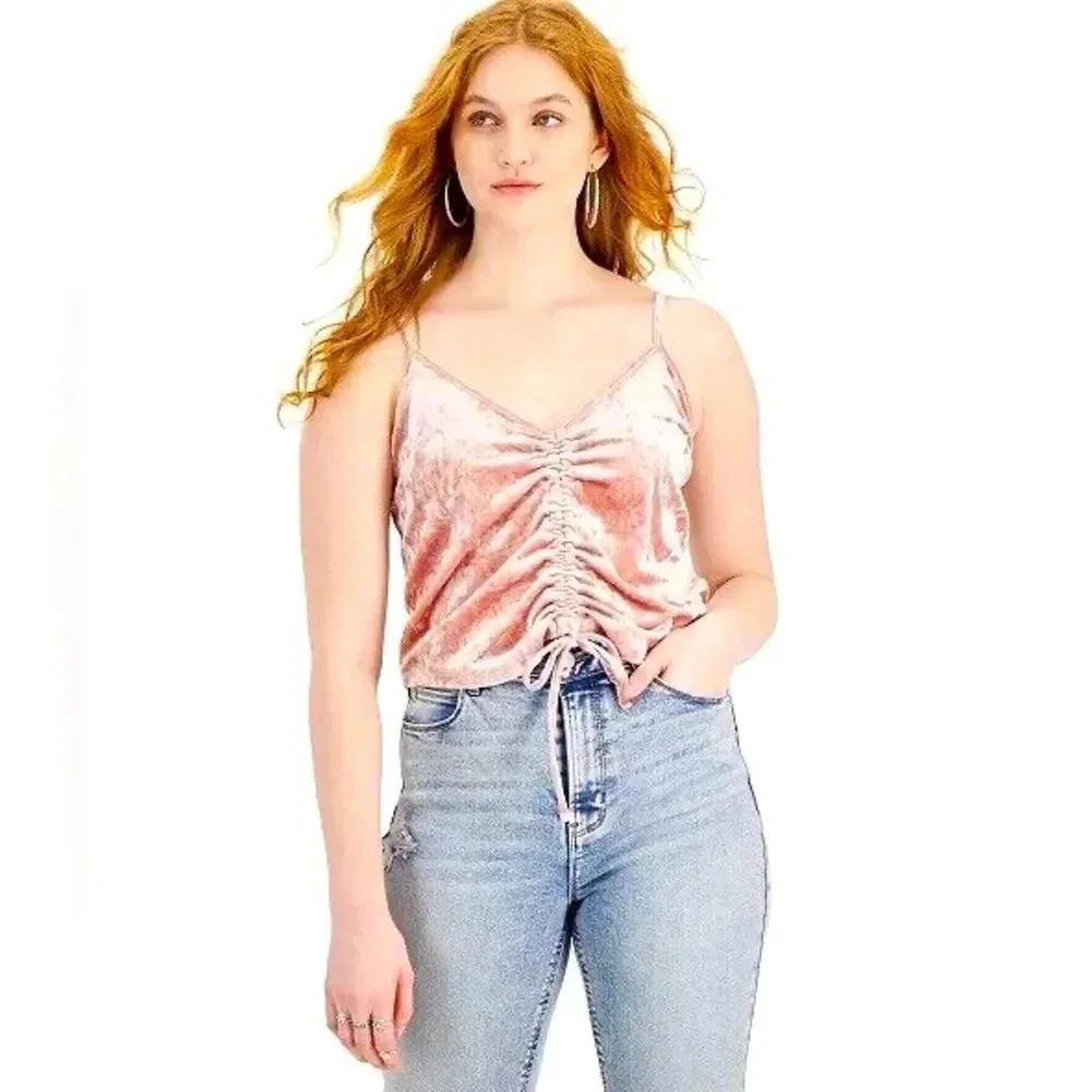Hippie Rose Juniors' Ruched Tie-Hem Camisole, Brand New with tags💗S,M size - Picture 3 of 5